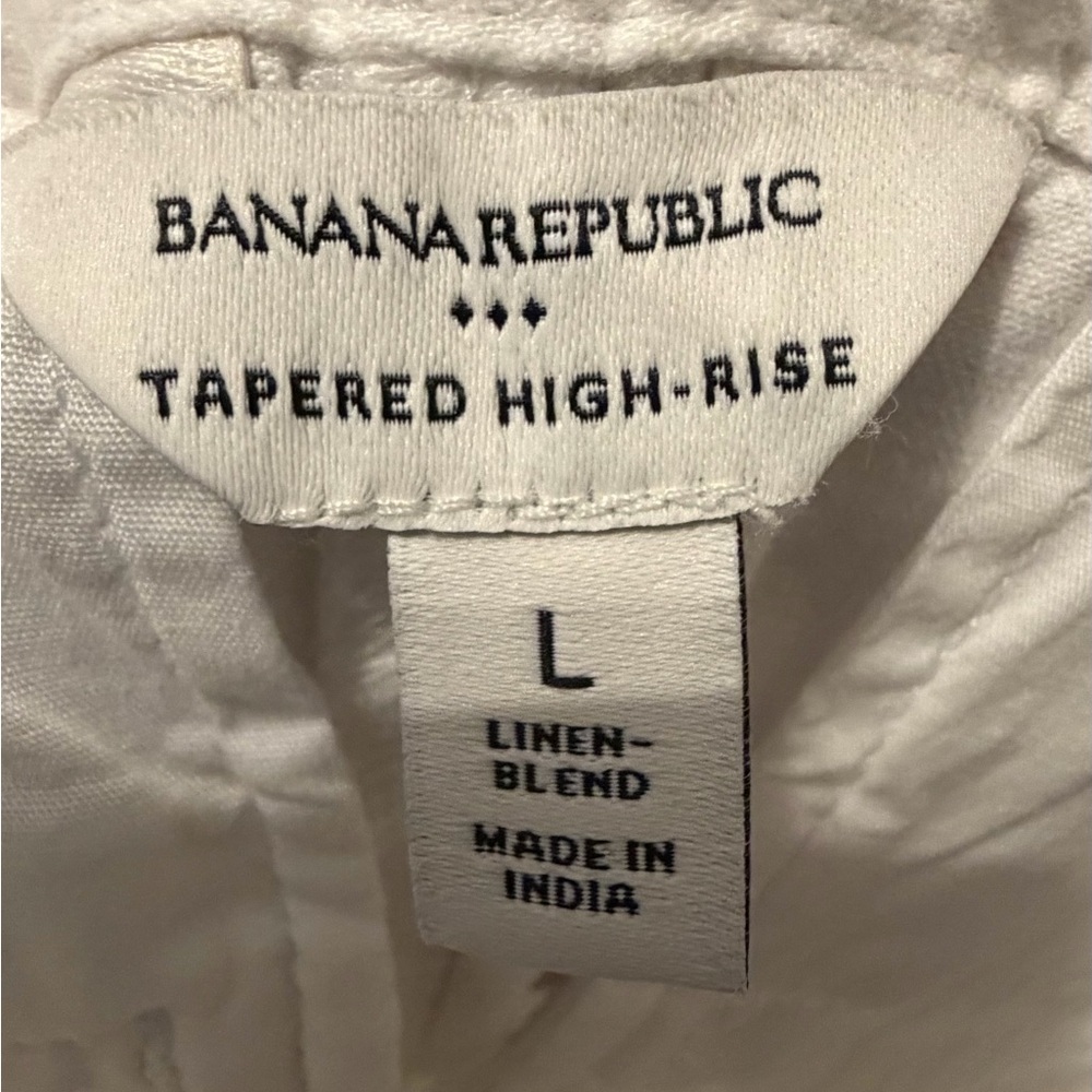Banana Republic white  Linen-Blend Trousers